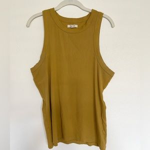 Madewell yellow ribbed tank size xl